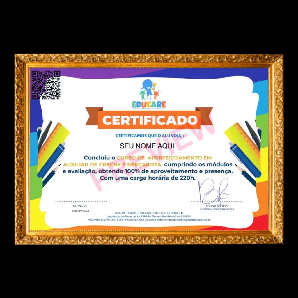 Modelo do certificado Educare